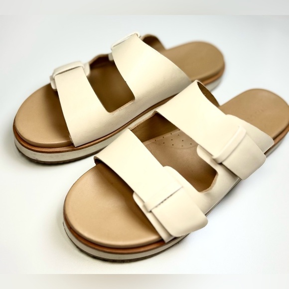 Nisolo Ella Platform Slide Sandals | Women’s 8 | Bone Leather Flatform Slip On - Picture 7 of 10